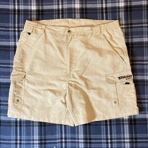 Bimini Bay Outfitters Triton Boats 100% Nylon Fishing Shorts Size 36 7" Inseam